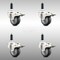 Service Caster 3 Inch 316SS Thermoplastic Rubber Swivel 7/8 Inch Stem Caster Set Lock Brake SCC-SS316TTLEX20S314-TPRB-78-4 - alternate 1